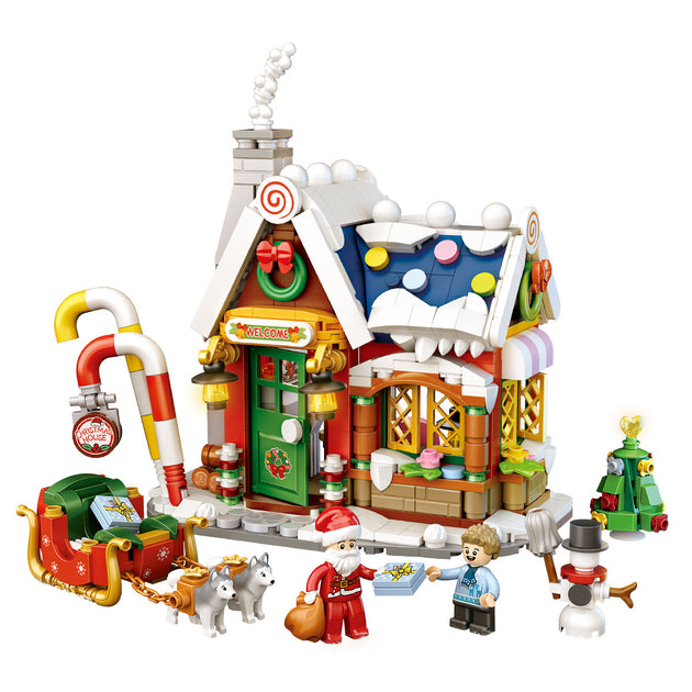 Christmas House Building Blocks Toy - Shoppers Haven  - Blocks & Puzzles     