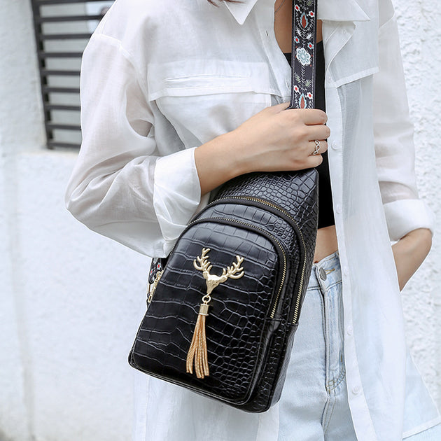 Tassel Design Crossbody Leather Backpack - Shoppers Haven  - Fashion Backpack     