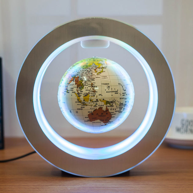 Round LED World Map Floating Globe Magnetic Levitation Light - Shoppers Haven  - Home Decor     