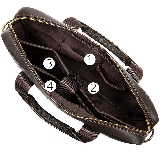 Men's Leather Business Laptop Bag - Shoppers Haven  - Briefcase     