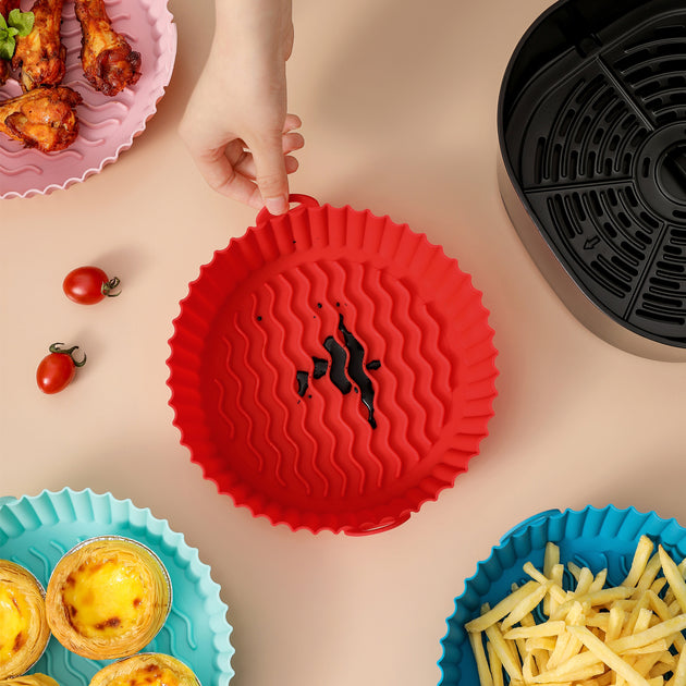 Silicone Basket Pot Tray Airfryer Liner For Air Fryer Reusable Container - Shoppers Haven  - Kitchen     