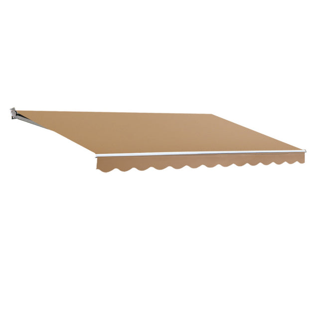 Instahut Retractable Folding Arm Awning Manual Sunshade 2.5Mx2M Beige - Shoppers Haven  - Home & Garden > Shading     