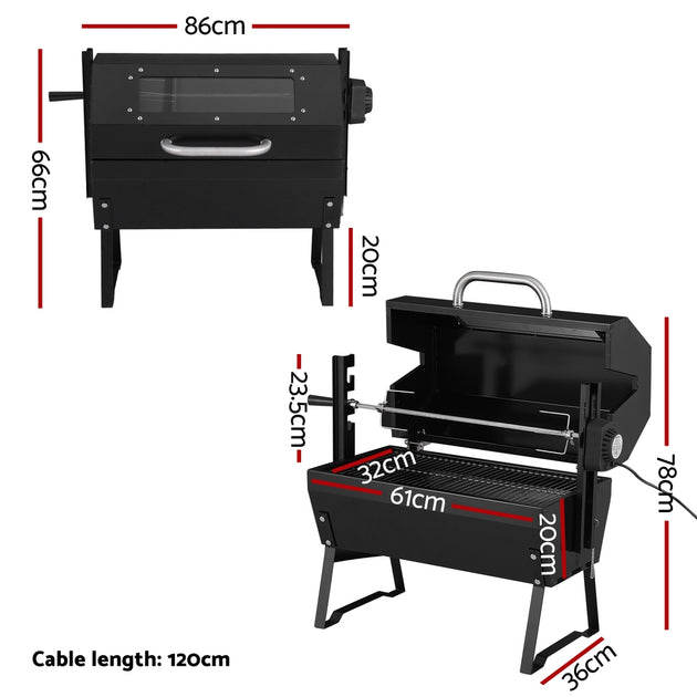 Grillz BBQ Grill Charcoal Electric Smoker Roaster - Shoppers Haven  - Home & Garden > BBQ     