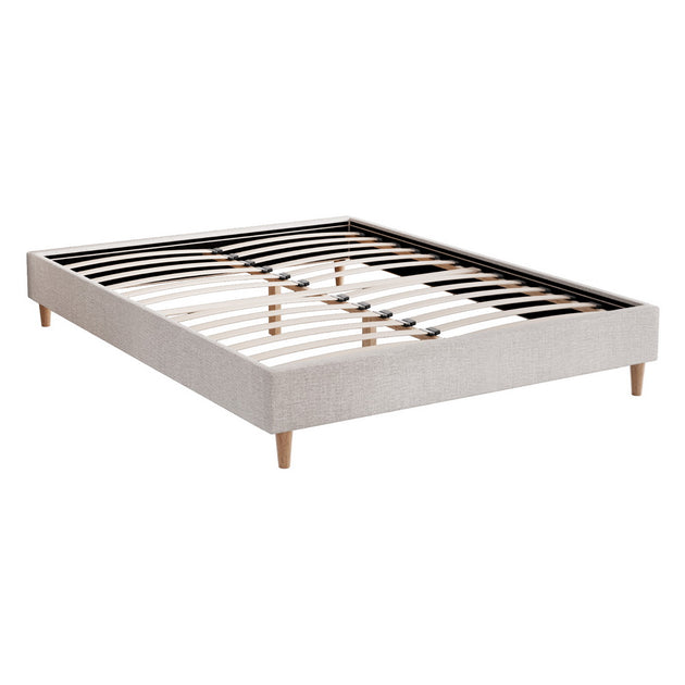 Artiss Bed Frame Double Size Beige ZORA - Shoppers Haven  - Furniture > Bedroom     
