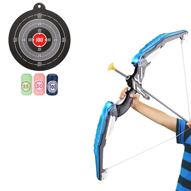 Keezi Kids Bow and Arrow Target Set Outdoor Sport Archery Toys Bottle LED Light - Shoppers Haven  - Baby & Kids > Toys     
