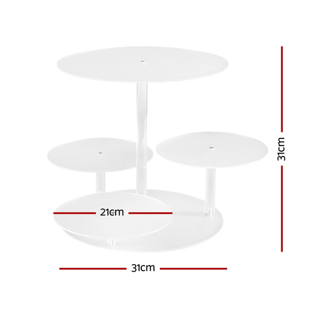 5-Star Chef Cake Stand 5 Tiers Acrylic Holder Display Round Clear Wedding Party - Shoppers Haven  - Home & Garden > Kitchenware     