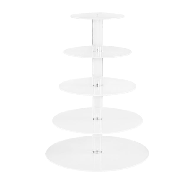 5-Star Chef Cake Stand 5 Tiers Acrylic Holder Display Round Clear Wedding Party - Shoppers Haven  - Home & Garden > Kitchenware     