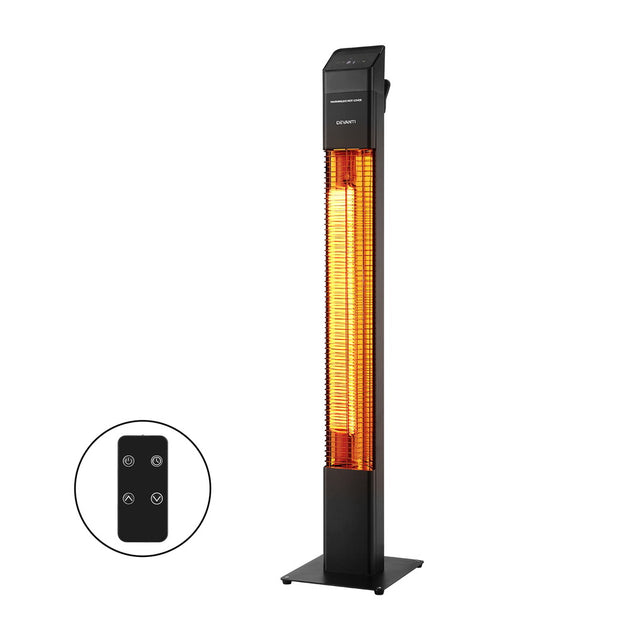 Devanti Radiant Tower Heater Electric Portable Remote Control 2000W Heating - Shoppers Haven  - Appliances > Heaters     