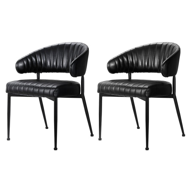 Artiss Dining Chairs Black PU Leather Yolanda - Shoppers Haven  - Furniture > Bar Stools & Chairs     