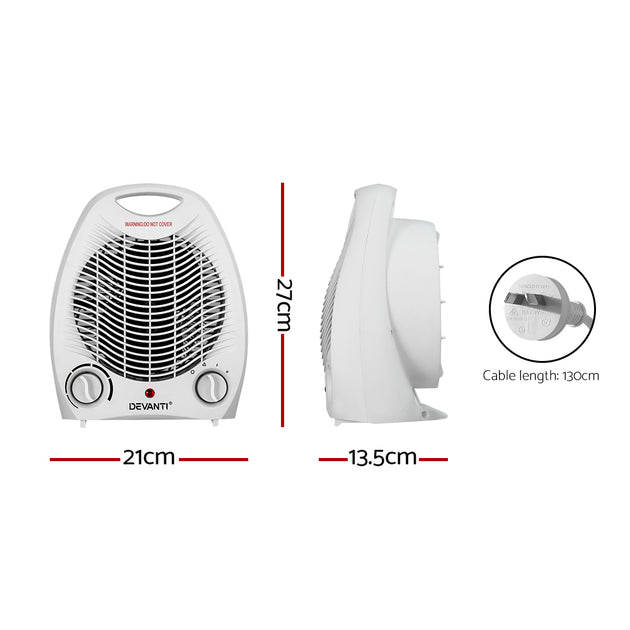 Devanti Electric Fan Heater 2000W - Shoppers Haven  - Appliances > Heaters     