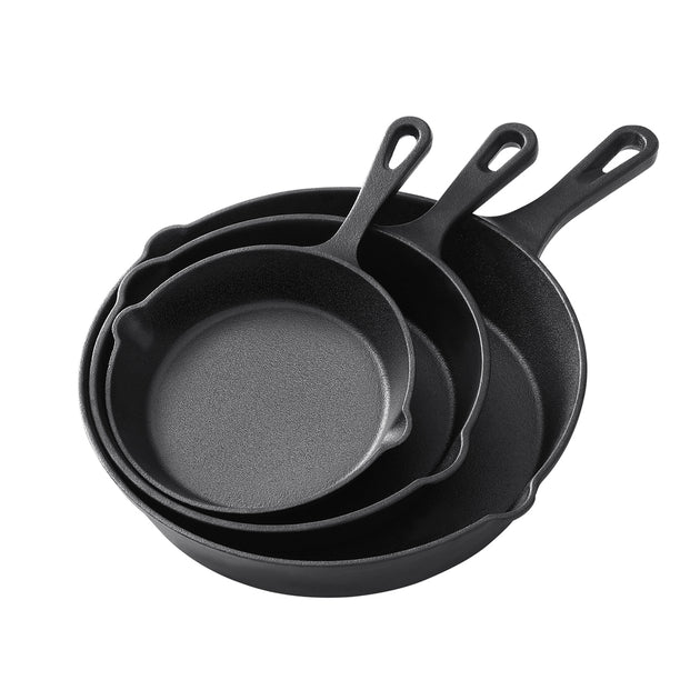 5-star chef Non Stick Frying Pan Cast Iron 3PCS - Shoppers Haven  - Home & Garden > Kitchenware     
