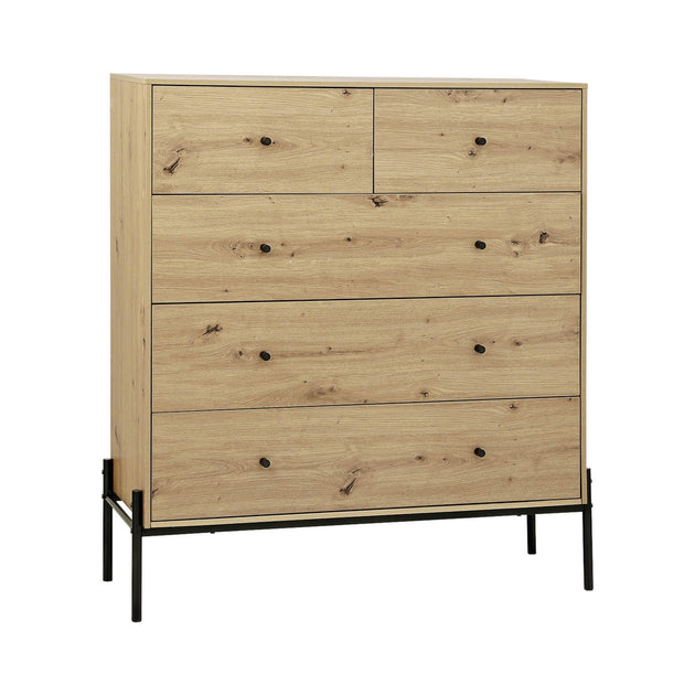 Artiss 5 Chest of Drawers - ARNO Pine - Shoppers Haven  - Furniture > Bedroom     