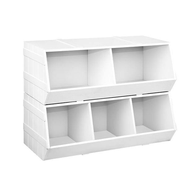 Keezi Kids Toy Box Bookshelf Storage Bookcase Organiser Display Stackable - Shoppers Haven  - Baby & Kids > Kid's Furniture     
