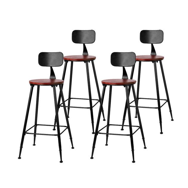 Artiss 4x Bar Stools Vintage Metal Chairs - Shoppers Haven  - Furniture > Bar Stools & Chairs     