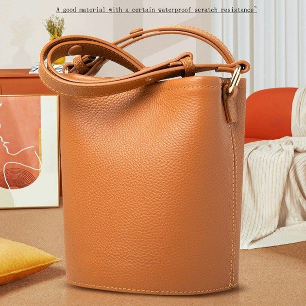 Leather Bucket  Style Tote/Handbag - Shoppers Haven  - Totes     