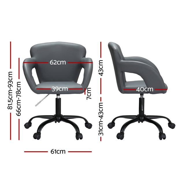 Artiss Office Chair Mid Back Grey - Shoppers Haven  - Furniture > Bar Stools & Chairs     