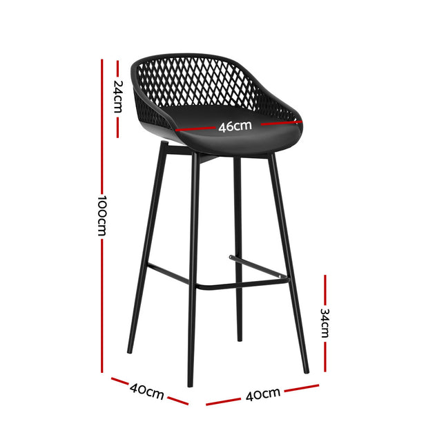 Gardeon 4-Piece Outdoor Bar Stools Plastic Metal Dining Chair Balcony - Shoppers Haven  - Furniture > Outdoor     