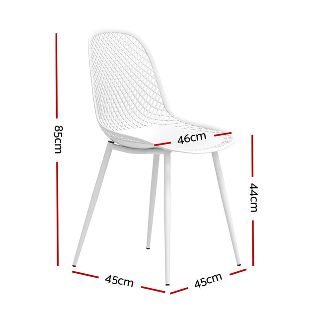 Gardeon 4PC Outdoor Dining Chairs PP Lounge Chair Patio Garden Furniture White - Shoppers Haven  - Furniture > Bar Stools & Chairs     