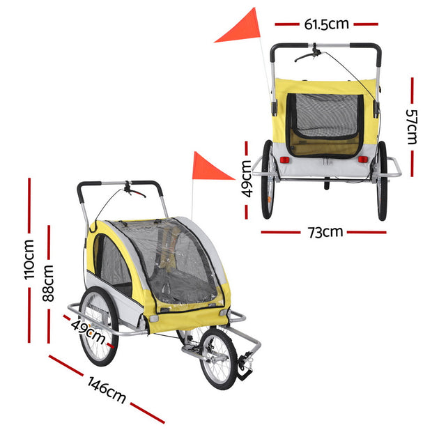 i.Pet Pet Bike Trailer Dog Stroller Pram Bicycle Large Travel Cycling Foldable - Shoppers Haven  - Pet Care > Cat Supplies     