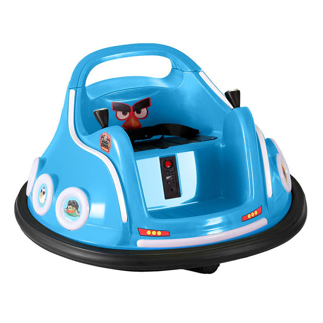 Kids Ride On Car Bumper Electric Toys Cars Light Remote Angry Birds Sticker Blue - Shoppers Haven  - Baby & Kids > Ride on Cars, Go-karts & Bikes     