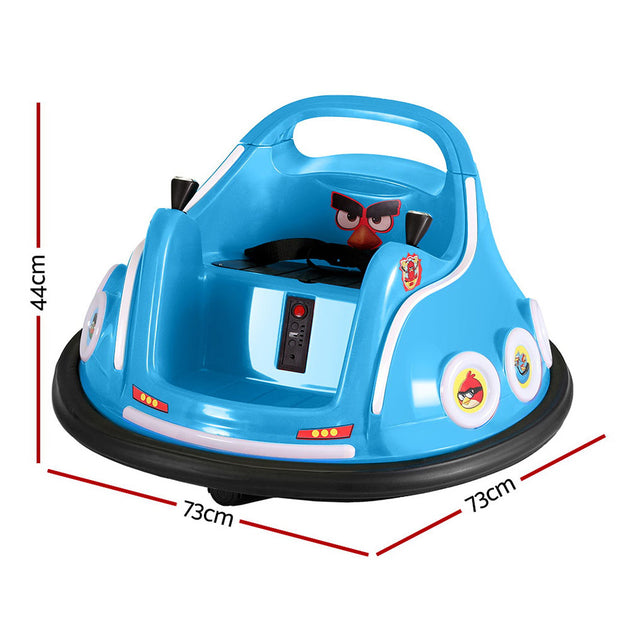 Kids Ride On Car Bumper Electric Toys Cars Light Remote Angry Birds Sticker Blue - Shoppers Haven  - Baby & Kids > Ride on Cars, Go-karts & Bikes     