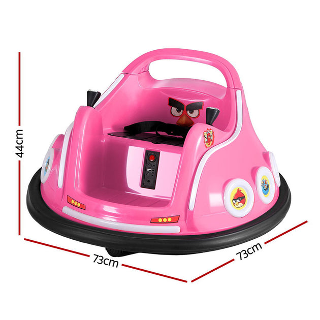 Kids Ride On Car Bumper Electric Toys Cars Light Remote Angry Birds Sticker Pink - Shoppers Haven  - Baby & Kids > Ride on Cars, Go-karts & Bikes     