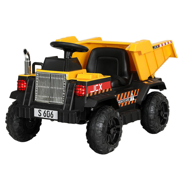 Rigo Kids Electric Ride On Car Dumptruck Loader Toy Cars 12V Yellow - Shoppers Haven  - Baby & Kids > Ride on Cars, Go-karts & Bikes     