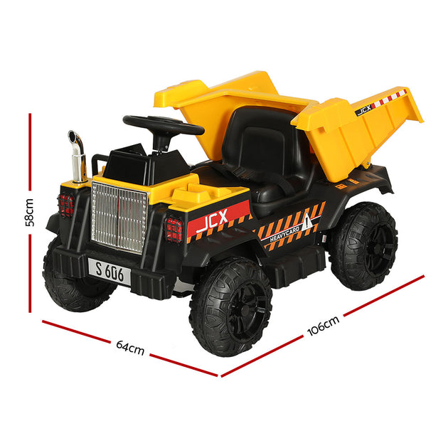 Rigo Kids Electric Ride On Car Dumptruck Loader Toy Cars 12V Yellow - Shoppers Haven  - Baby & Kids > Ride on Cars, Go-karts & Bikes     