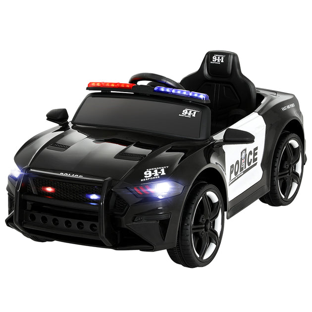 Rigo Kids Ride On Car Electric Patrol Police Cars Battery Powered Toys 12V Black - Shoppers Haven  - Baby & Kids > Ride on Cars, Go-karts & Bikes     
