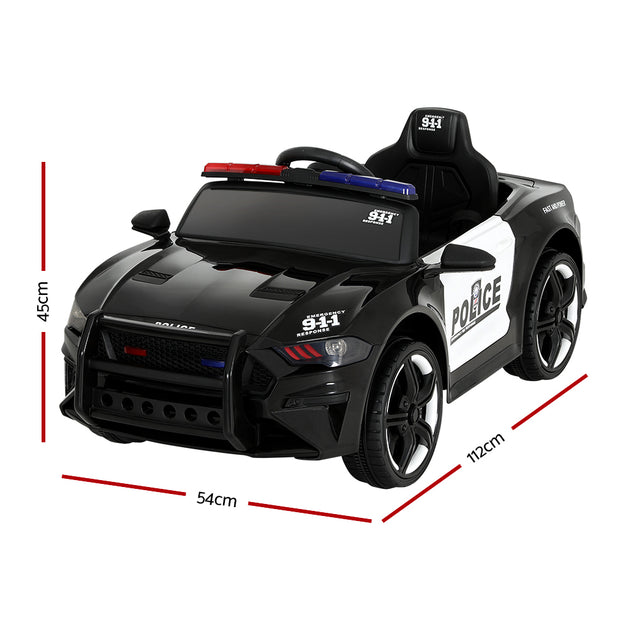 Rigo Kids Ride On Car Electric Patrol Police Cars Battery Powered Toys 12V Black - Shoppers Haven  - Baby & Kids > Ride on Cars, Go-karts & Bikes     