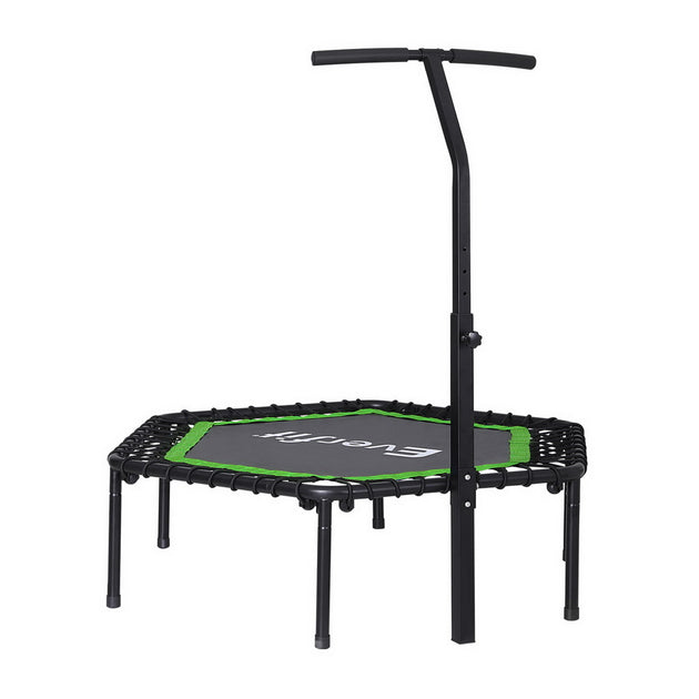 Everfit 48inch Hexagon Trampoline Kids Exercise Adjustable Handrail Green - Shoppers Haven  - Sports & Fitness > Trampolines     