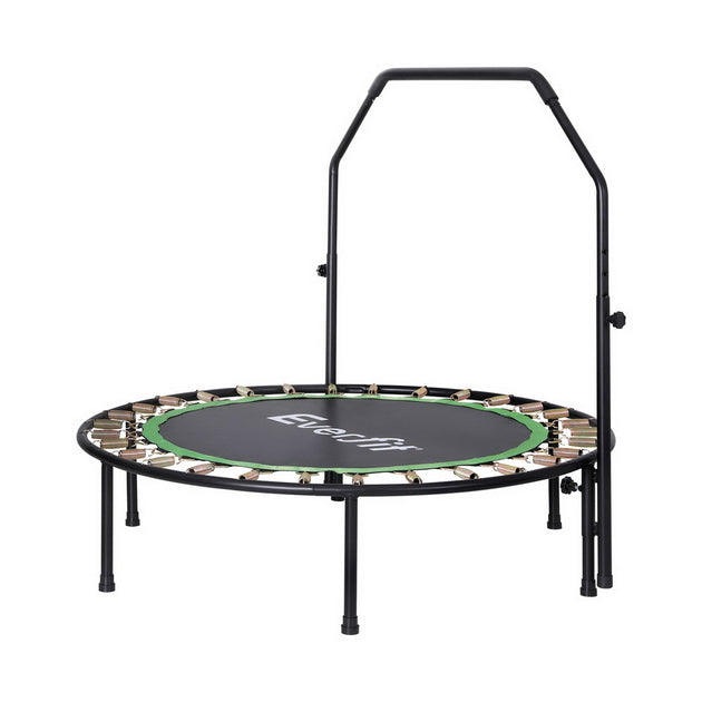Everfit 48inch Round Trampoline Kids Exercise Fitness Adjustable Handrail Green - Shoppers Haven  - Sports & Fitness > Trampolines     