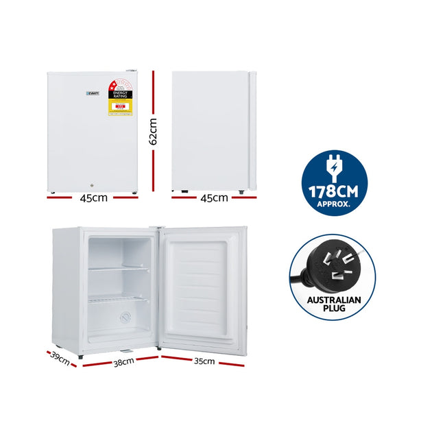 Devanti Upright Freezer Portable Refrigerator Home Office Mini Fridge Cooler 60L - Shoppers Haven  - Appliances > Fridges     