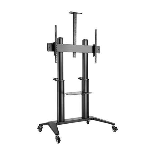 BRATECK Ultra-Modern Large Screen Aluminum TV Cart Fit 70'-120' Up to 140kg- Black - Shoppers Haven  - Audio & Video > TV Accessories     