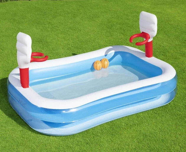 Inflatable Basketball Play Pool - 40in x 2.51m x 1.68m - Shoppers Haven  - Baby & Kids > Toys     