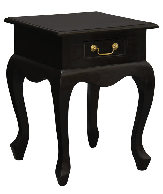 Queen Anne 1 Drawer Lamp Table (Chocolate) - Shoppers Haven  - Home & Garden > Decor     