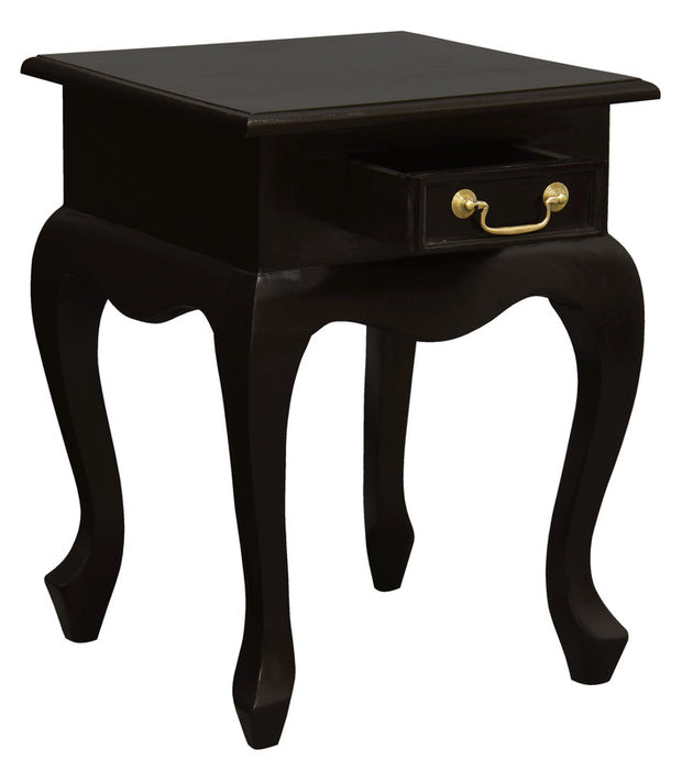 Queen Anne 1 Drawer Lamp Table (Chocolate) - Shoppers Haven  - Home & Garden > Decor     