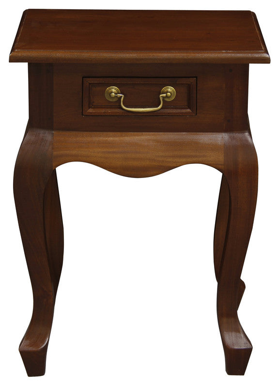 Queen Anne 1 Drawer Lamp Table (Mahogany) - Shoppers Haven  - Home & Garden > Decor     