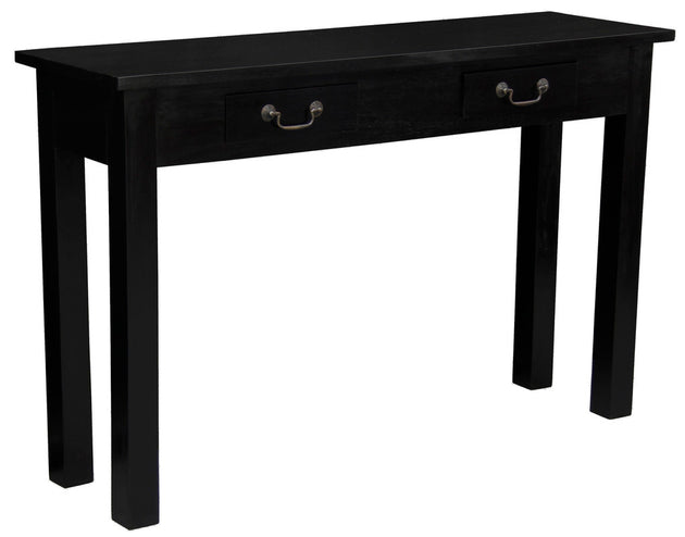 2 Drawer Straight Leg Sofa/Hall Table (Black) - Shoppers Haven  - Home & Garden > Decor     
