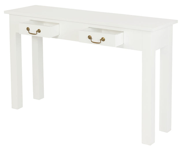 2 Drawer Straight Leg Sofa/Hall Table (White) - Shoppers Haven  - Home & Garden > Decor     