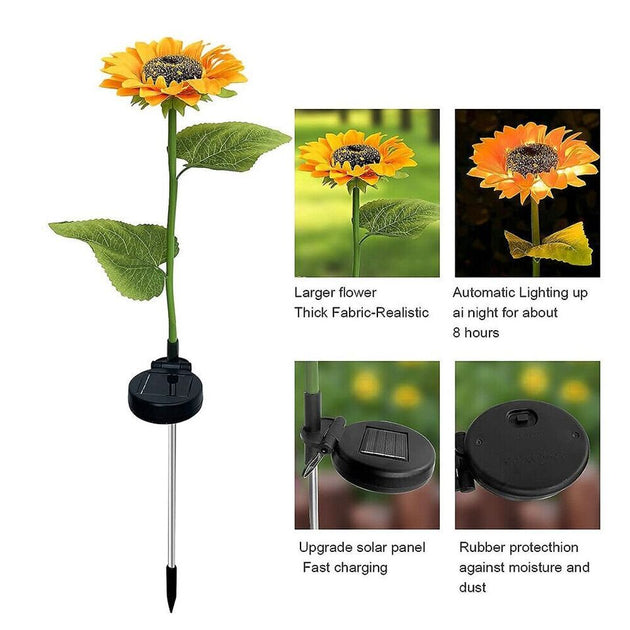 LED Solar Sunflower Lights Flower Lamp Landscape Lawn Path Garden AU Day - Shoppers Haven  - Home & Garden > Garden Lights     