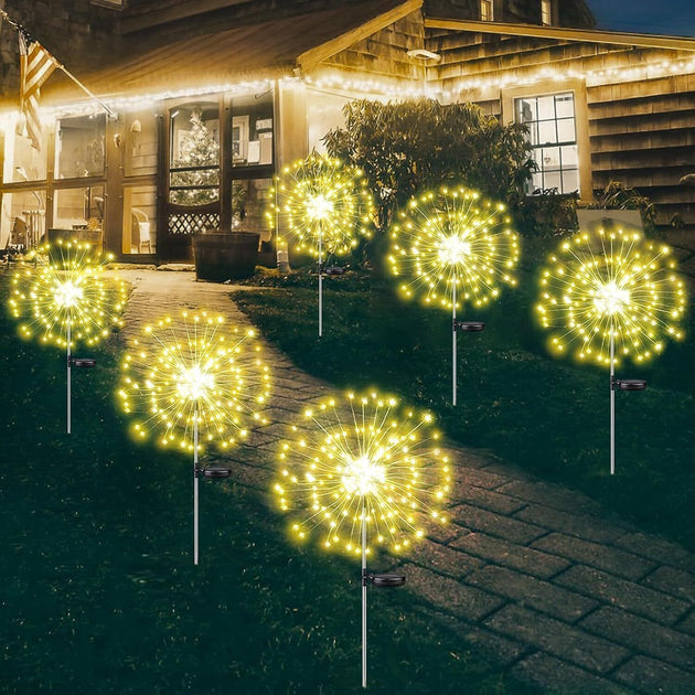 Warm White Fireworks 200 LEDS Fairy String Lights Starburst Solar Xmas Garden Night Lamp Hot NEW - Shoppers Haven  - Home & Garden > Garden Lights     
