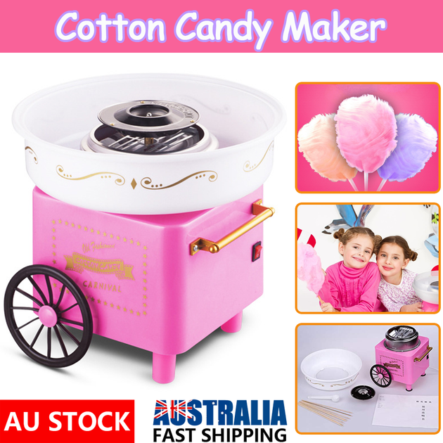 Electric Fairy Cotton Candy Maker Pink Floss Home Machine Sugar for Kids Party - Shoppers Haven  - Home & Garden > Kitchenware     