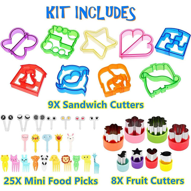 45 PCS Sandwich Cutter Kids DIY Toast Mold Bread Food Moulds Xmas Gift - Shoppers Haven  - Home & Garden > Kitchenware     