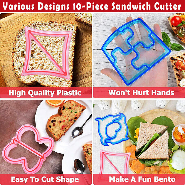 45 PCS Sandwich Cutter Kids DIY Toast Mold Bread Food Moulds Xmas Gift - Shoppers Haven  - Home & Garden > Kitchenware     