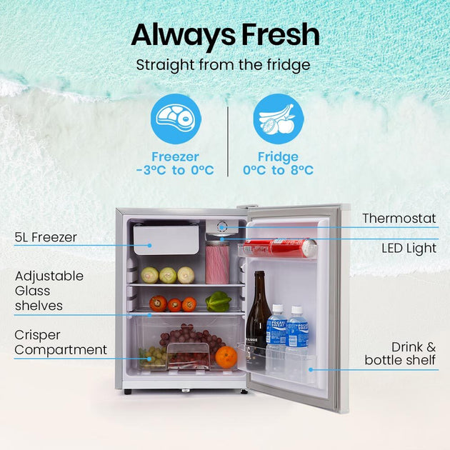 GECKO 70L Portable Fridge Freezer for Car Camping Caravans Fridges Refrigerator Cooler 12V/24V/240V - Shoppers Haven  - Outdoor > Camping     