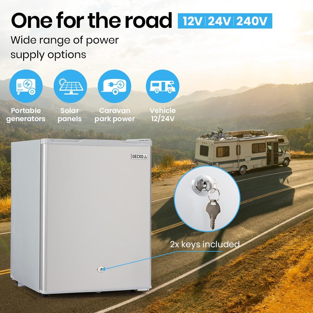 GECKO 70L Portable Fridge Freezer for Car Camping Caravans Fridges Refrigerator Cooler 12V/24V/240V - Shoppers Haven  - Outdoor > Camping     