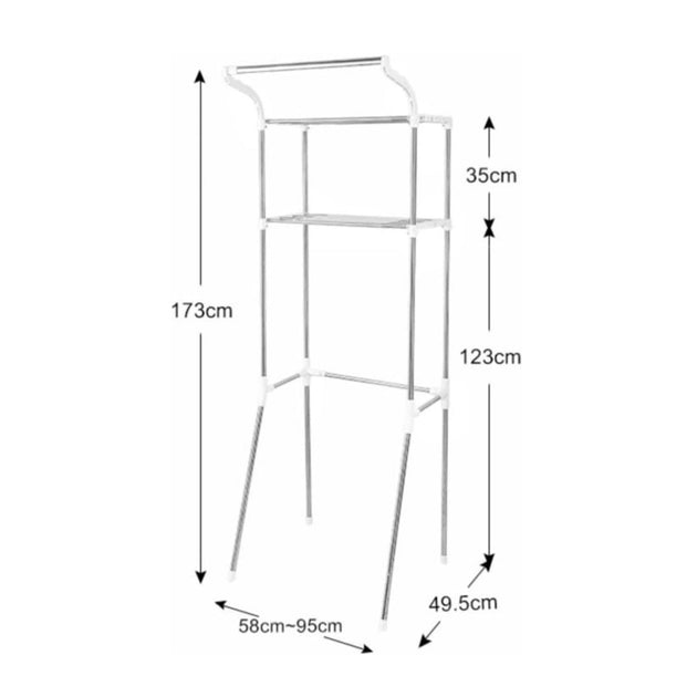 GOMINIMO Over Toilet Storage Shelf 2-Tiers GO-OTS-100-BYN - Shoppers Haven  - Furniture > Bar Stools & Chairs     