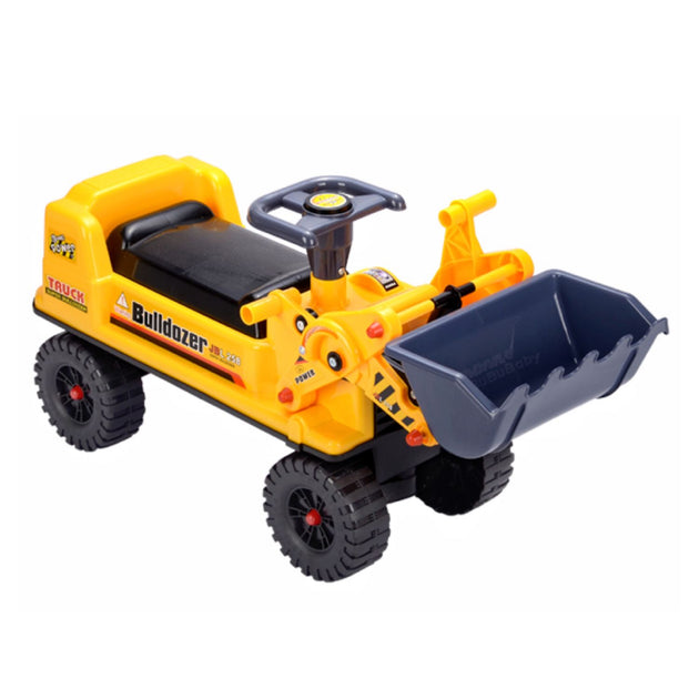 GOMINIMO Kids Ride On Bulldozer Digger Tractor Excavator Toy Car with Helmet GO-KEX-101-JBL - Shoppers Haven  - Baby & Kids > Toys     
