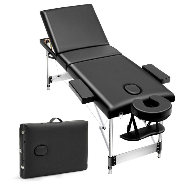 ONIREST 3 Fold Adjustable Portable Massage Bed (Black)OR-MTP-100-NS - Shoppers Haven  - Health & Beauty > Massage     